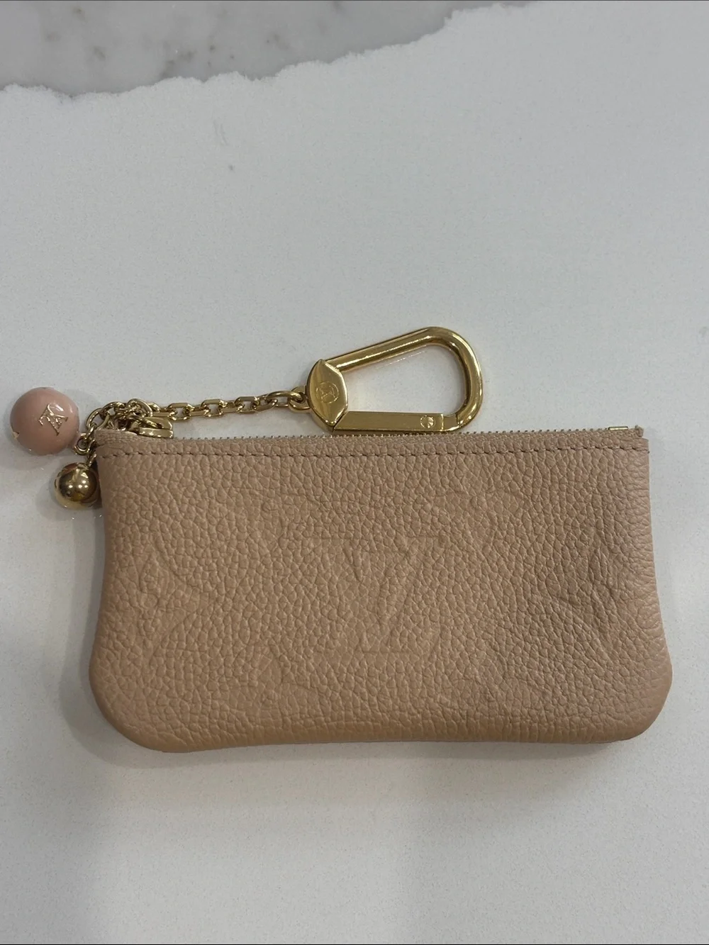 Authentic Louis Vuitton Empreinte Hazelnut Pochette Cles Leather Key Pouch